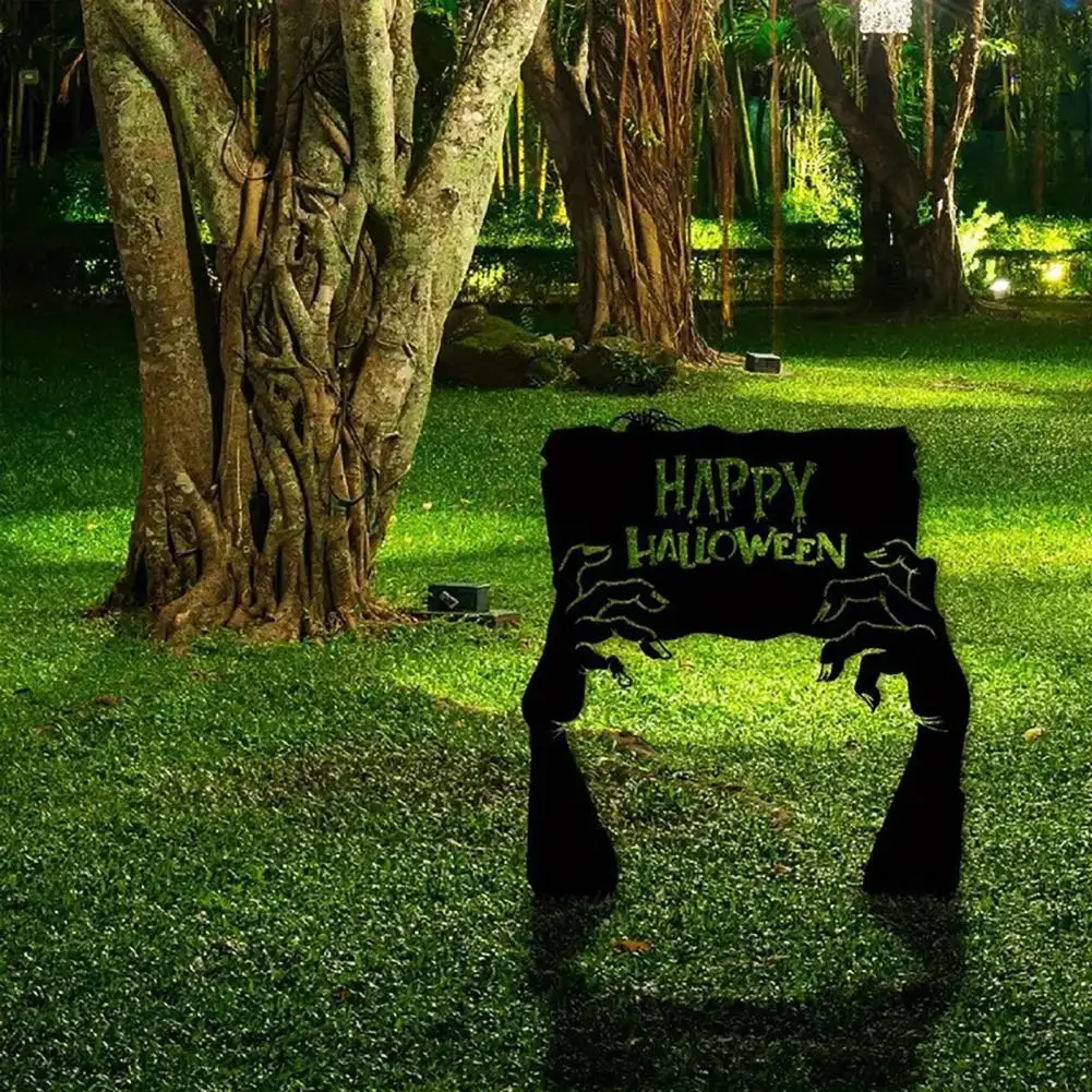 Rust-proof Halloween Sign Hand-held Halloween Sign Spooky Zombie Hand Halloween Yard Sign for Outdoor Home Garden Decoration