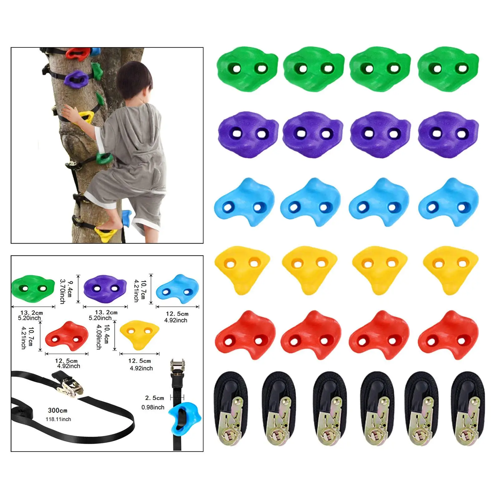 Outdoor Climbing Holds for Kids, Climbing Rocks Kits Indoor Outdoor Coloured Climbing Frame Outdoor Rock Climbing Wall Holds,