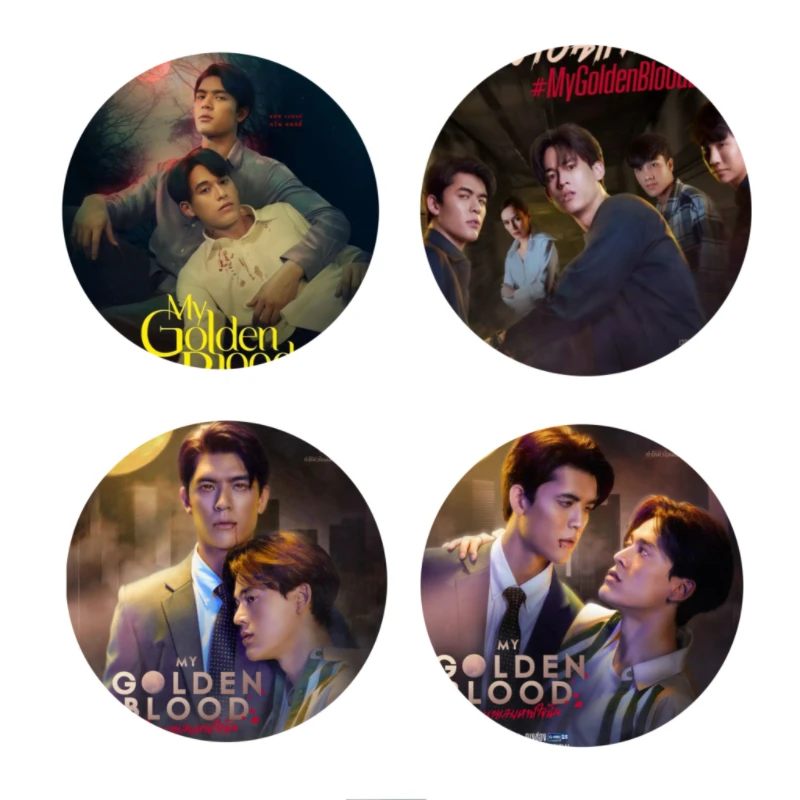 

4 шт./компл. обложка журнала Jossgawin, фото, тайский телевизор, моя золотая кровь, драматические камни, фото, лазерная тонкая брошь с флэш-челкой, булавки для декора сумки