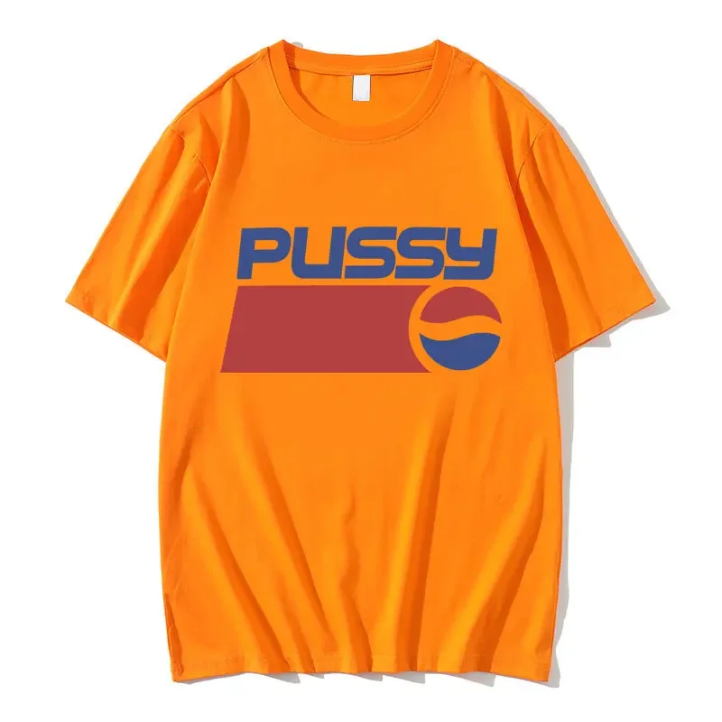 مضحك كس ميمي تي شيرت مطبوع موضة العلامة التجارية الرجال النساء عادية المتضخم قصيرة الأكمام بلايز الذكور Crewneck 100% القطن الخالص التي شيرت #3