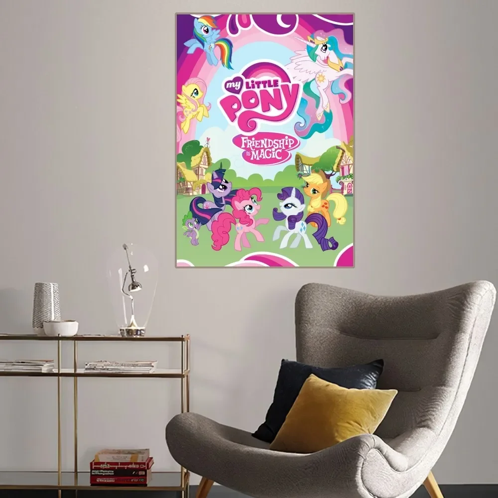 M-My Cartoon Little P-Pony Poster Home Room Decor Aesthetic Art Wall Painting Stickers