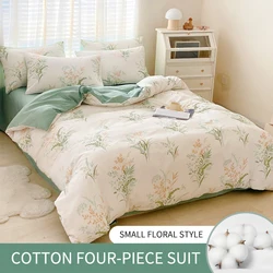 Floral Style Bedding Set, 100% Cotton, Skin Friendly, Duvet Cover, Bedroom, A or B Side, 133x72 Fabric, 200x200, for Bedroom