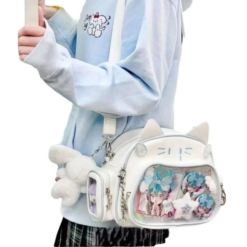 

Anime New Y2K Millennial Spice Girl Mechanical Cat Transparent Bar Millet Pain Bag Student Female Commuter Versatile Backpack