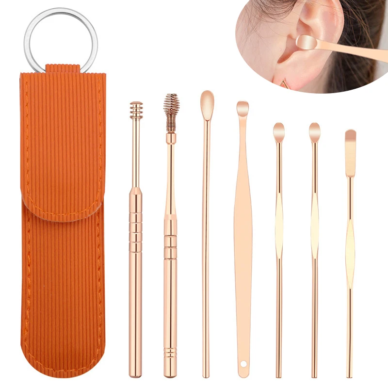 

7 Pcs/Set Ear Cleaner Wax Remover Ear Pick Stick Wax Remover Curette Ear Pick Clean Ear Cleaner Scoop Health Ear Pick Protable