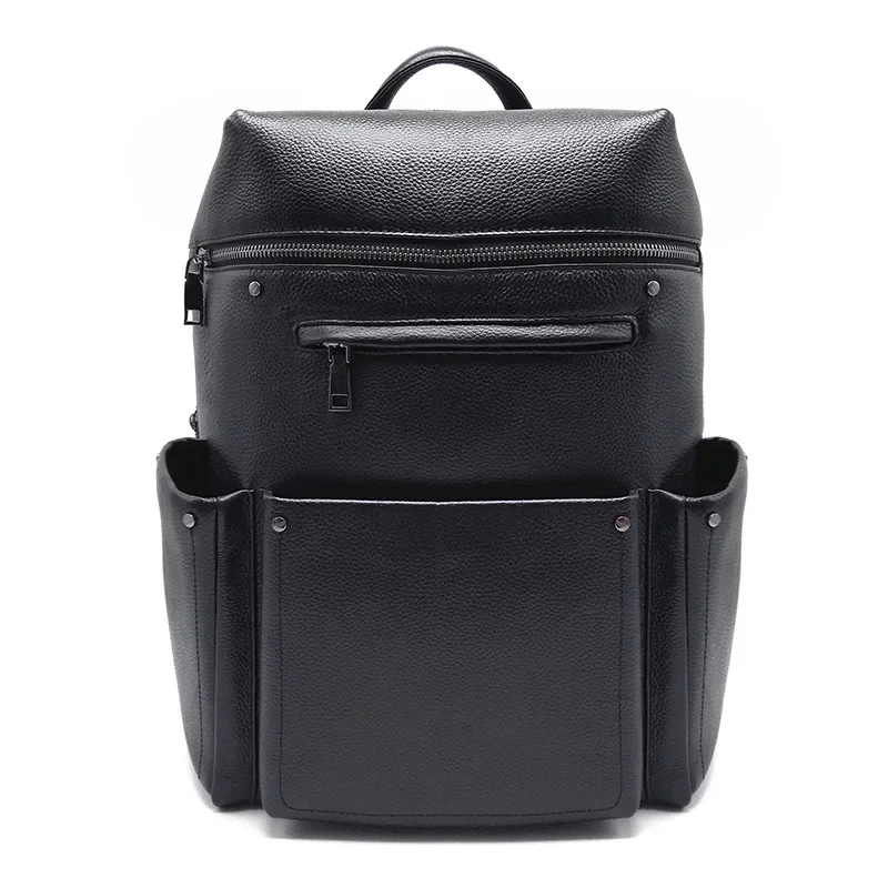 

2024 New Fashion Brand Natural Cowskin Genuine Leather Men's Backpack Large Capacity Shoolbag Boy Laptop Backpack Computer Bag