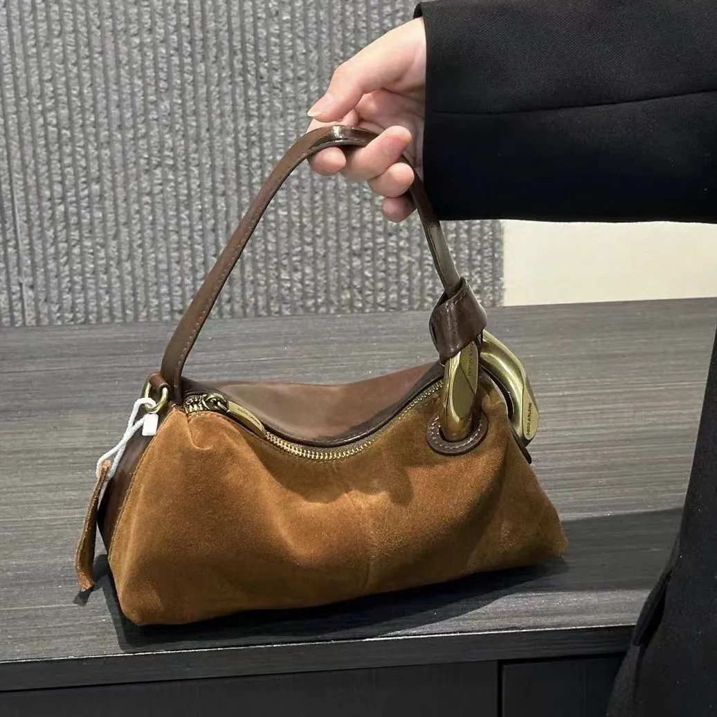 Bolso de hombro a la moda para mujer, bolsos de piel de ante sintética para mujer, bolsos cruzados de mensajero pequeños para mujer, bolsos principales