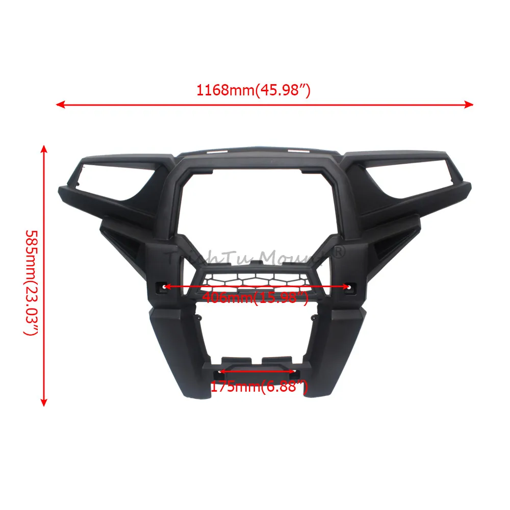 1Pieces Front Facia T-shaped Front Facia UTV/SXS Front Facia compatible with Polaris RZR 2014-2020 ABS Front Facia Matte Black