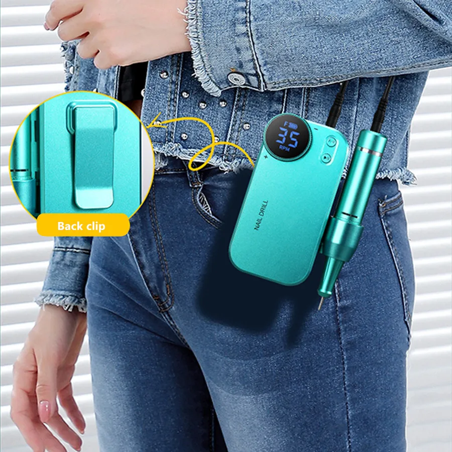 35000PRM Portable Nail Drill Recarregável Máquina de Arquivo de Unhas Elétrica para Unhas Gel Polish Removendo para Salão Casa Para Presente