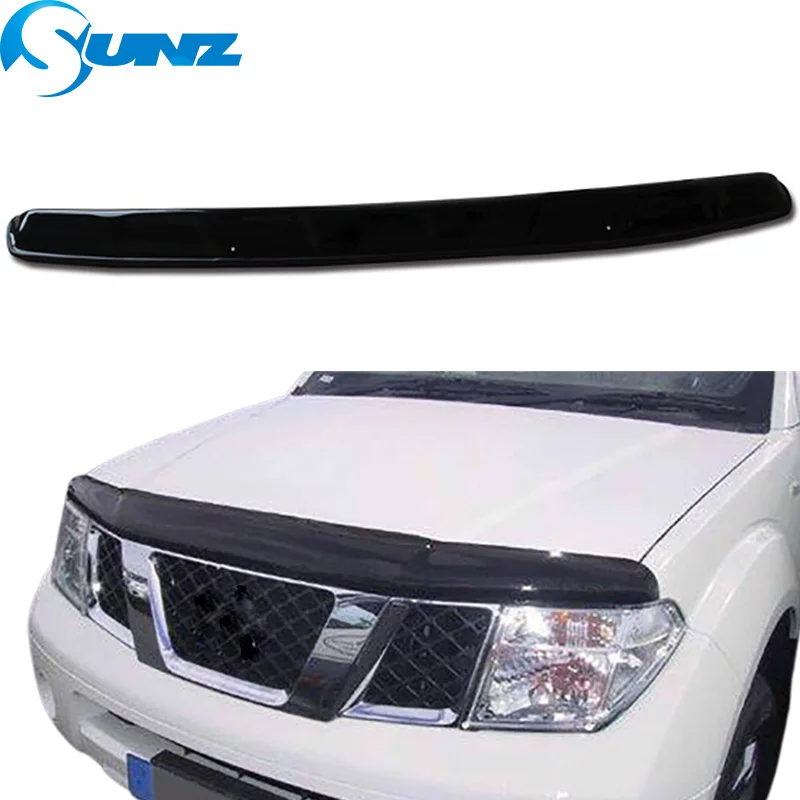 Car Bonnet Scoop Hood Guard For Nissan Navara D40 2005 2006 2007 2008 2009 2010 2011 2012 2013 Car Front Bug Shield Hood Trim