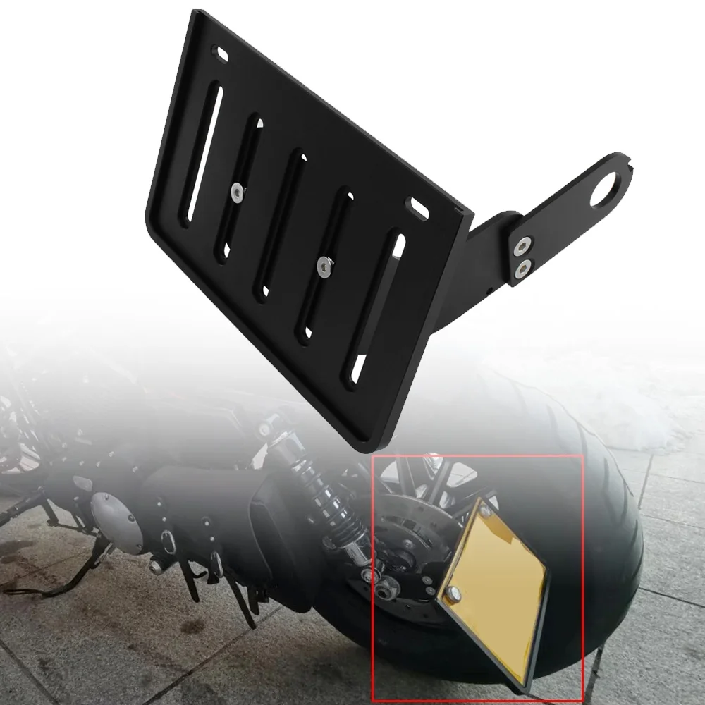 

FOR Harley Davidson Sporter 883 X48 1200 Motorcycle Black Modified Side Mount License Plate Bracket Holder Accessories