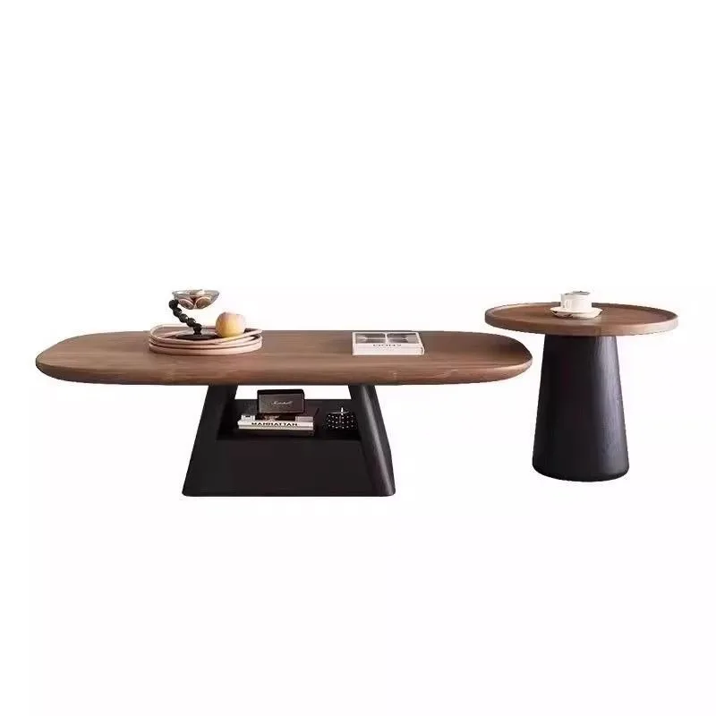 

Retro coffee table living room home new medieval style coffee table small apartment walnut minimalist high-end tea table