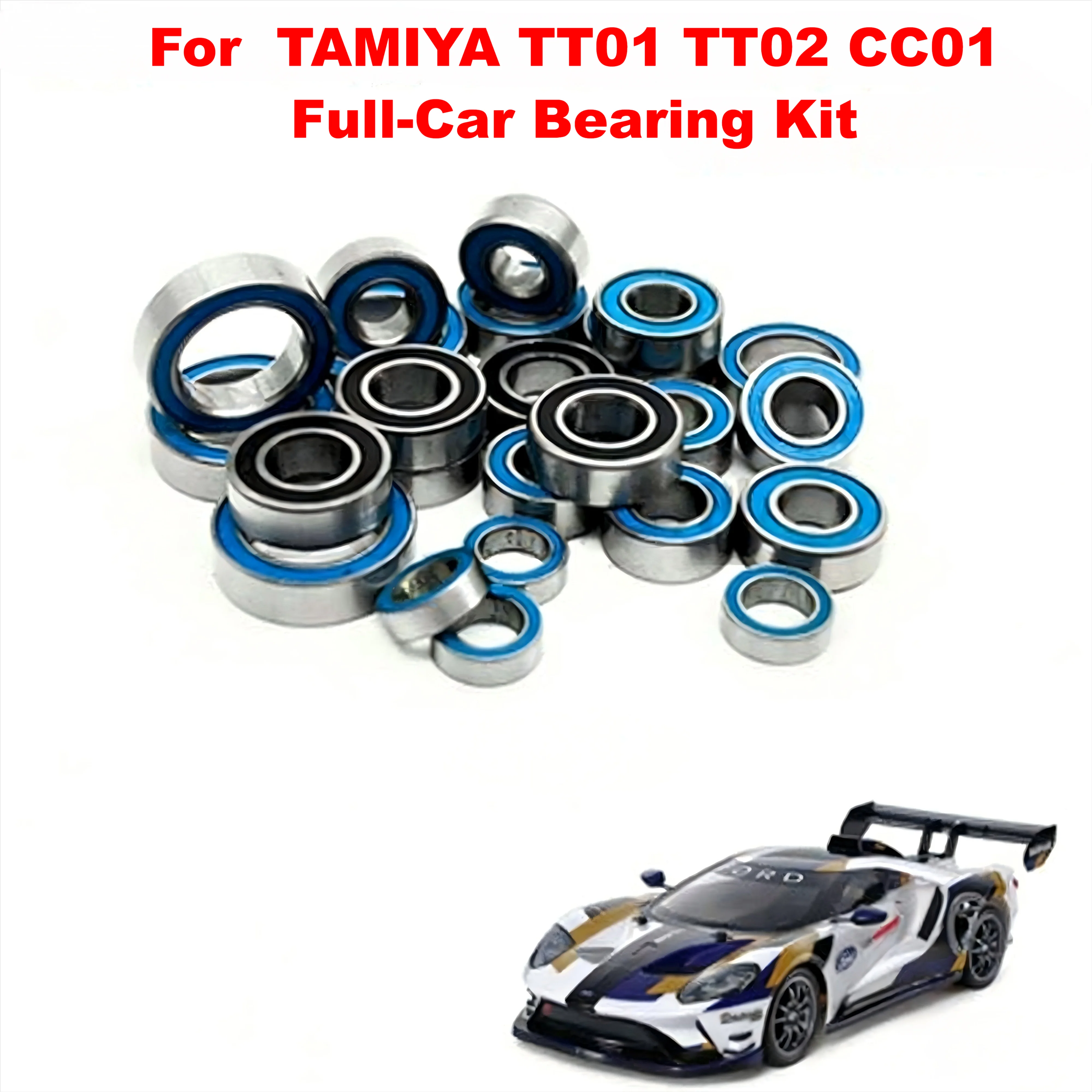 TAMIYA TT01 TT02 CC01 Upgrade Rubber Sealed Bearings - Dustproof Waterproof Full Car Bearing Kit for RC Car Upgrade Parts