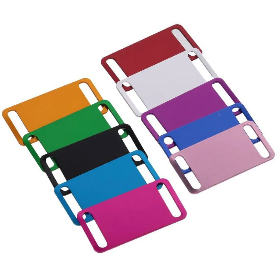 12 pcs of Colored Metal Blank Labels, Engraved Pet Labels, Double-Sided DIY Craft Gifts, Business Card Laser Blank Label Cards