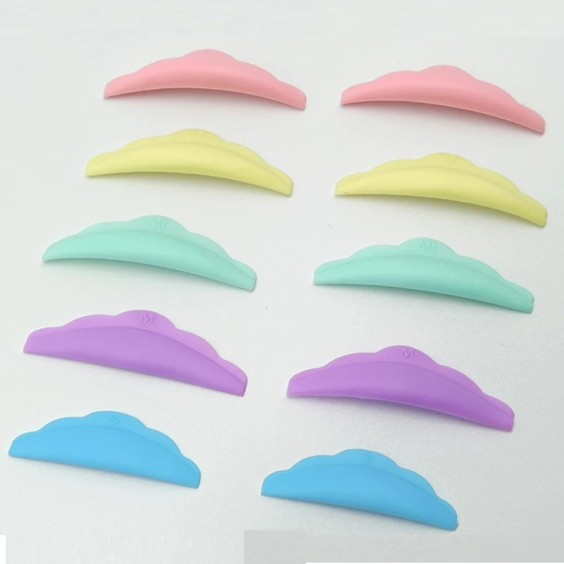 5 คู่ที่มีสีสัน Eyelash Curler Pads 3D Lashes Perming อุปกรณ์เสริม Lash Lift ชุดแต่งหน้าเครื่องมือความงามสําหรับผู้หญิง