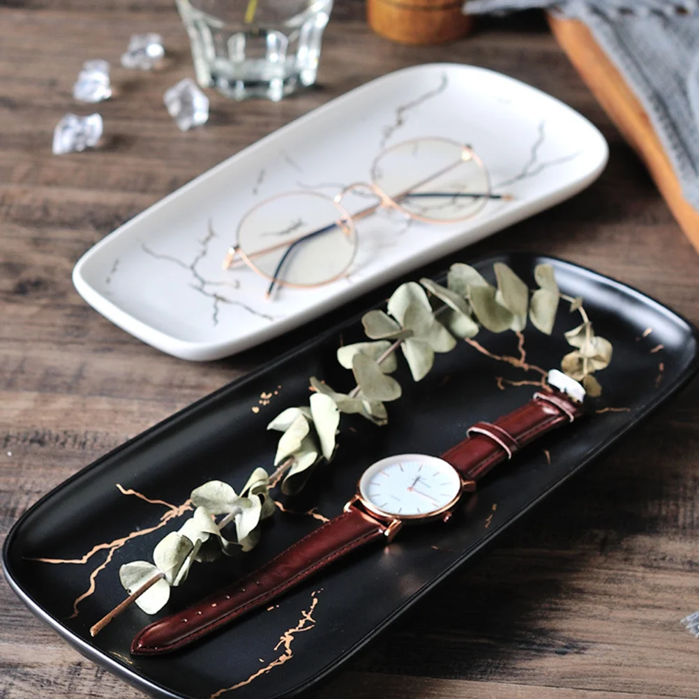 تخدم صينية رخامية طبق حلوى صغير نمط مجوهرات أدوات مائدة عشاء من السيراميك