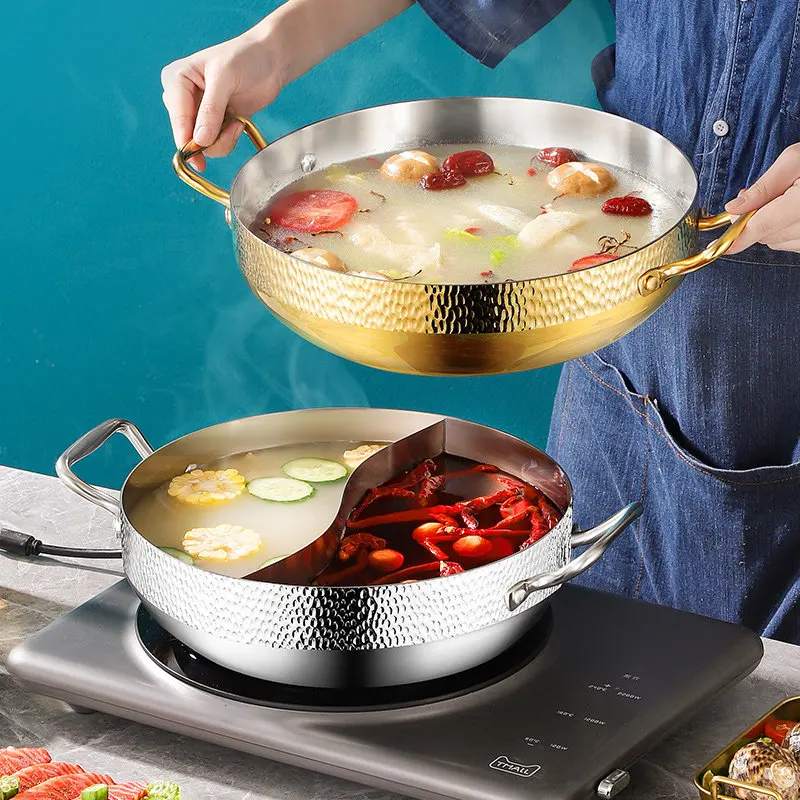 

Hxl stainless steel yuanyang hot pot 304 food grade thickened pot large capacity