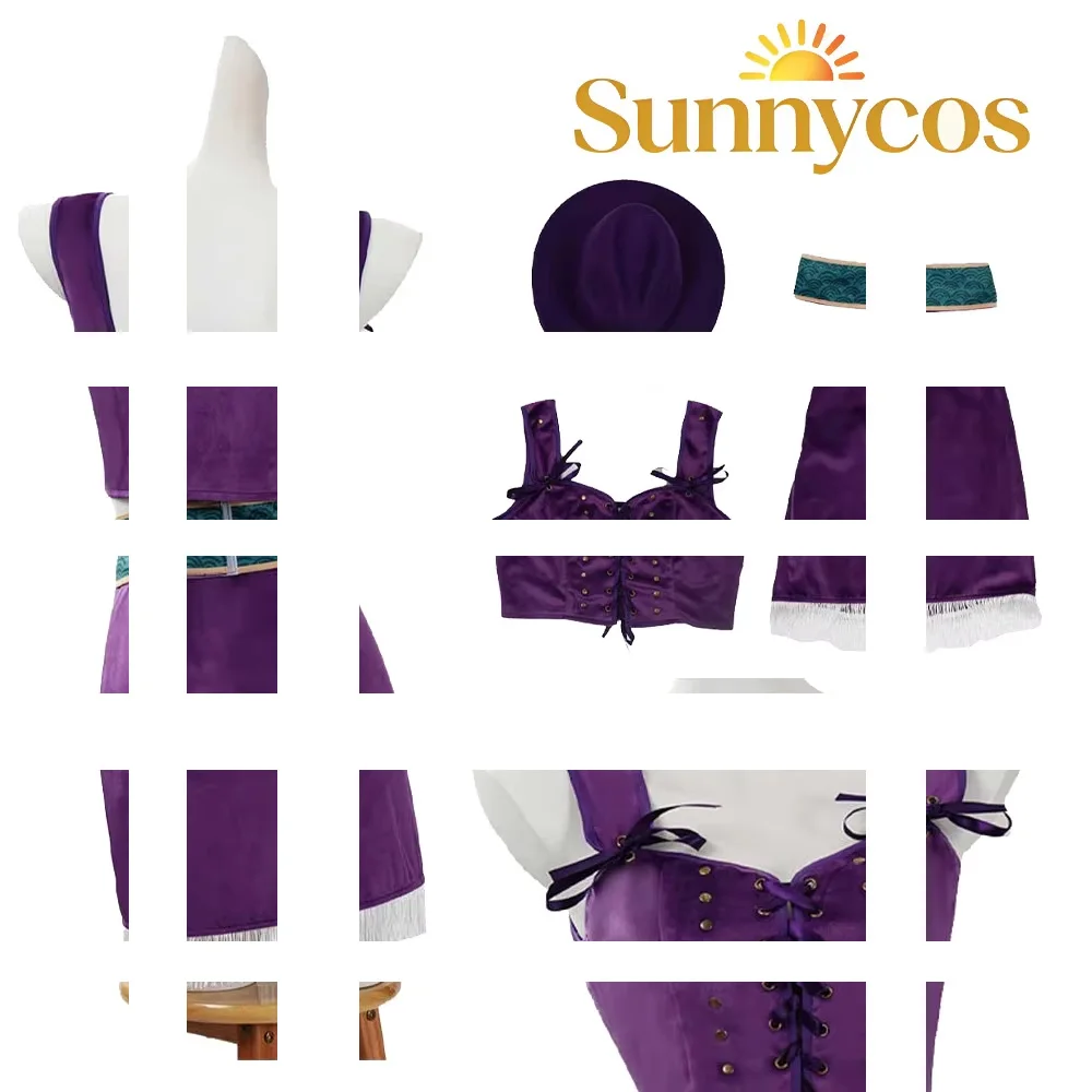 

Nico Robin Cosplay Purples Suits Hat Vest Skirt Live Action TV Pirate Roleplay Women Costume Outfits Halloween Carnival Clothing