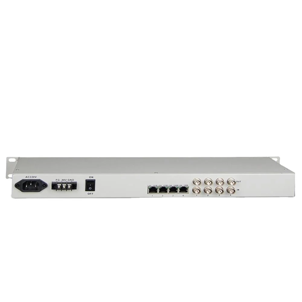 19 インチ 1U サイズ E1 コンバータ経由ファスト イーサネット 4 E1 - イーサネット コンバータ