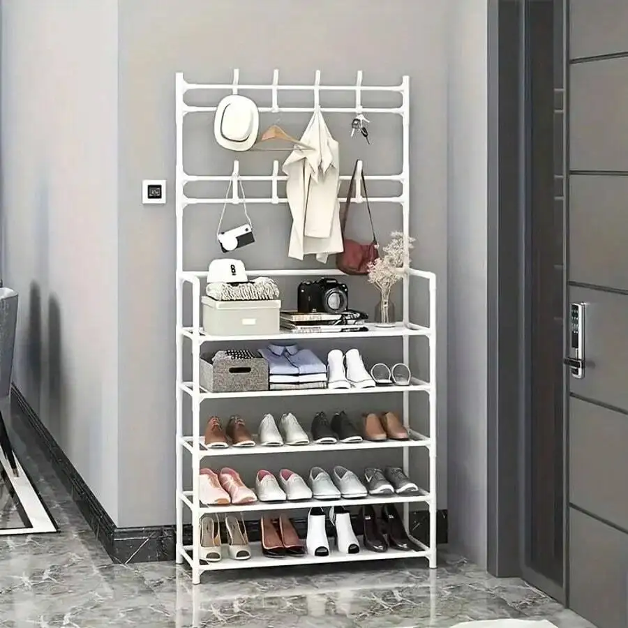 5-Layer Detachable Multifunctional Metal Shoe And Hat Rack, Suitable For Shoe, Hat, Bag, Clothing, Umbrella Storage, Home And