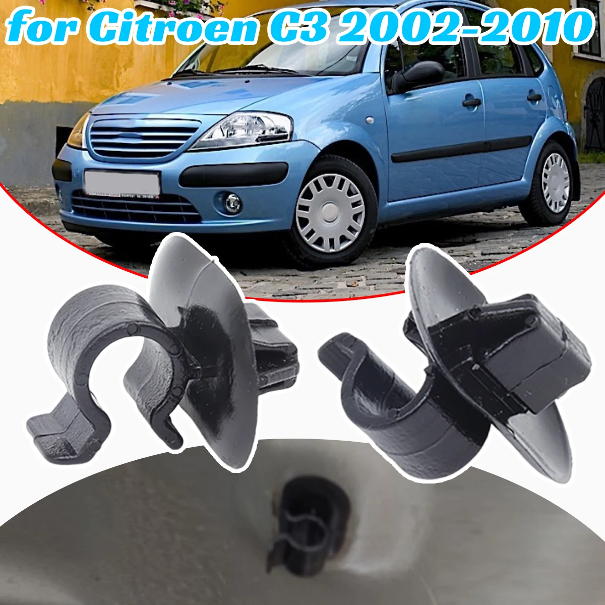 2/4pc for Citroen C3 2002-2010 Bonnet Stay Retainer Clips Support Strut Rod Auto Fastener Accessories Arm Retainer Prop Buckle
