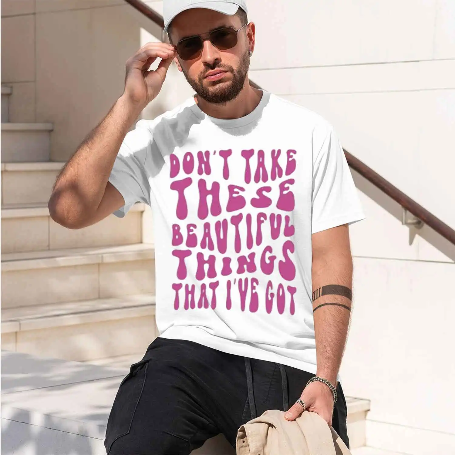 nt Take These Beautiful Things That Ive Got men's crew neck t-shirt 2026 New Model Men’s Short-sleeve Classic Casual Multiple Co