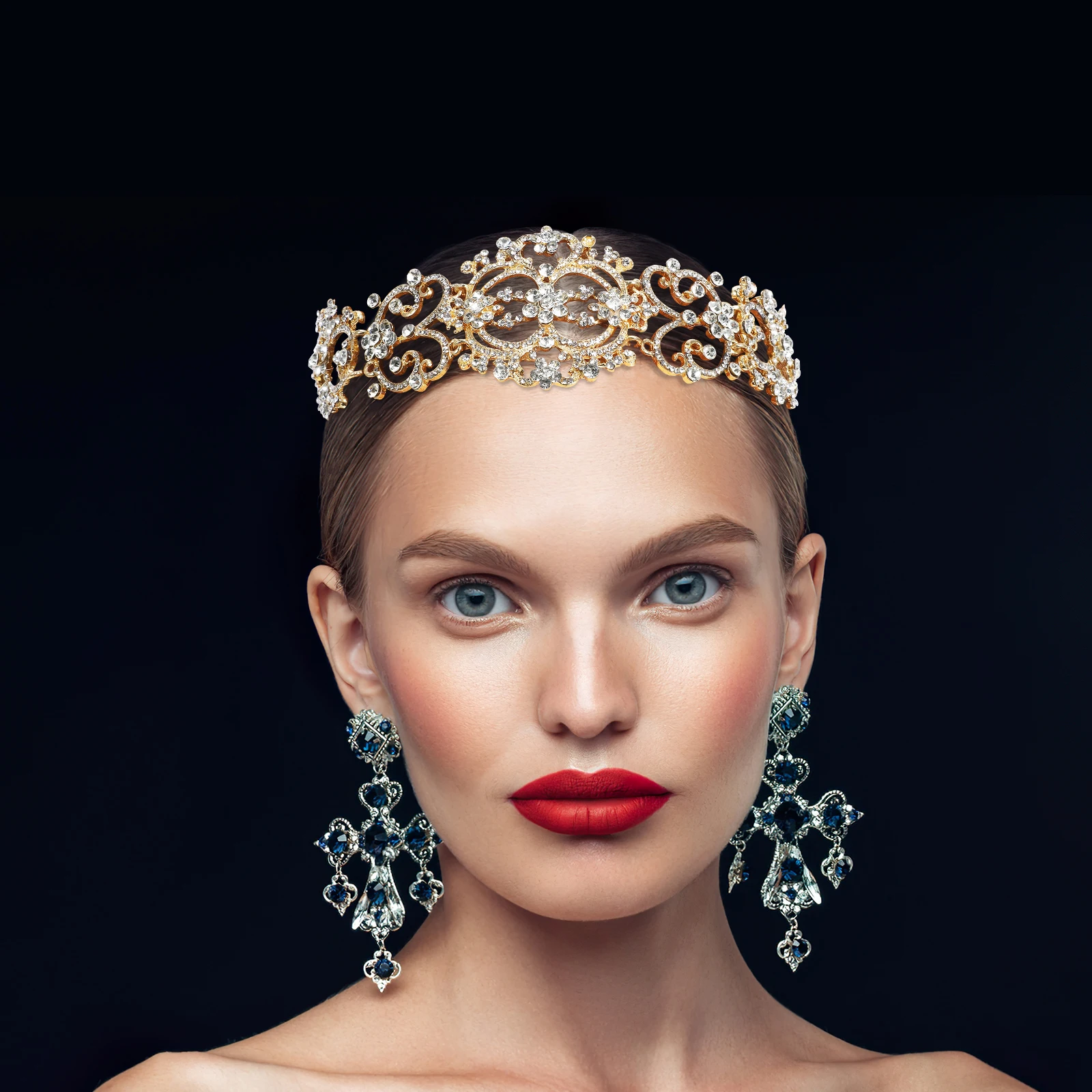 

Rhinestone Hair Accessories Zinc Alloy Headb s Women Girls Wedding Bridal Decor Silver Color Hairb Headdress