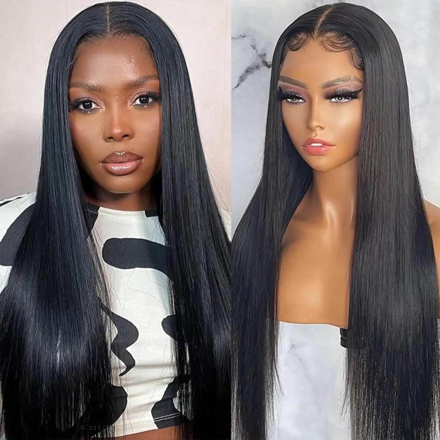 30 32 34 Inch 13x6 Bone Straight Human Hair Wigs HD Straight Lace Front Wigs 4x4 Closure Wig 360 Human Hair Lace Frontal Wigs