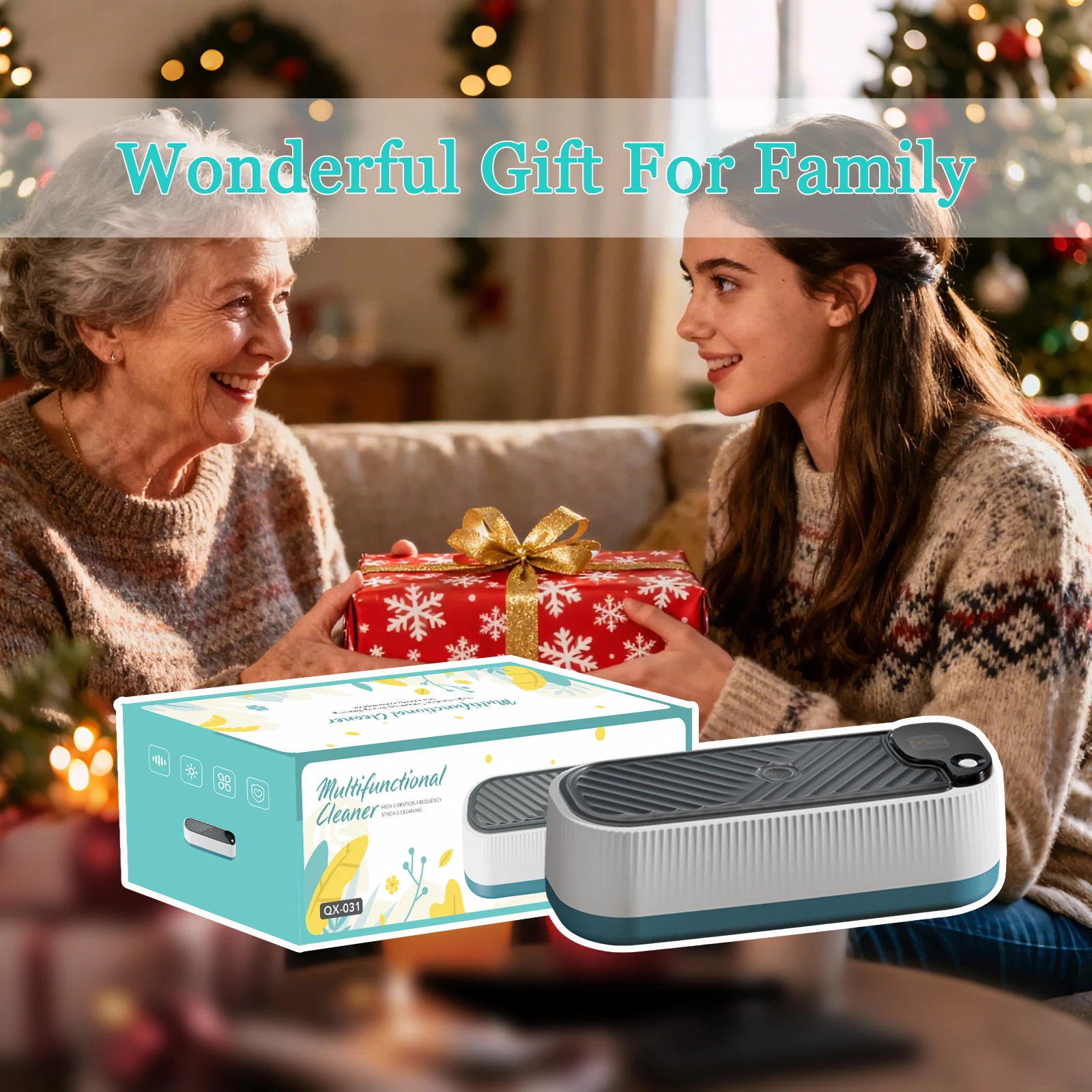 Jewelry cleaning machine, jewelry automatic 360 ° deep cleaning tool high-frequency vibration Eyeglasses, Rings, Watch Bands