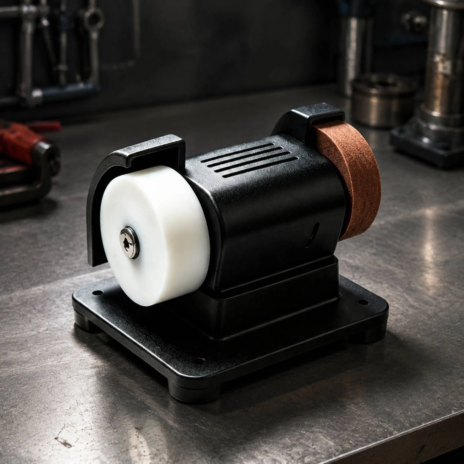 Bench Grinder with Safety Guards Sleek Electric Bench Grinder Benchtop Grinding and Polishing Tool Sturdy Long-Lasting