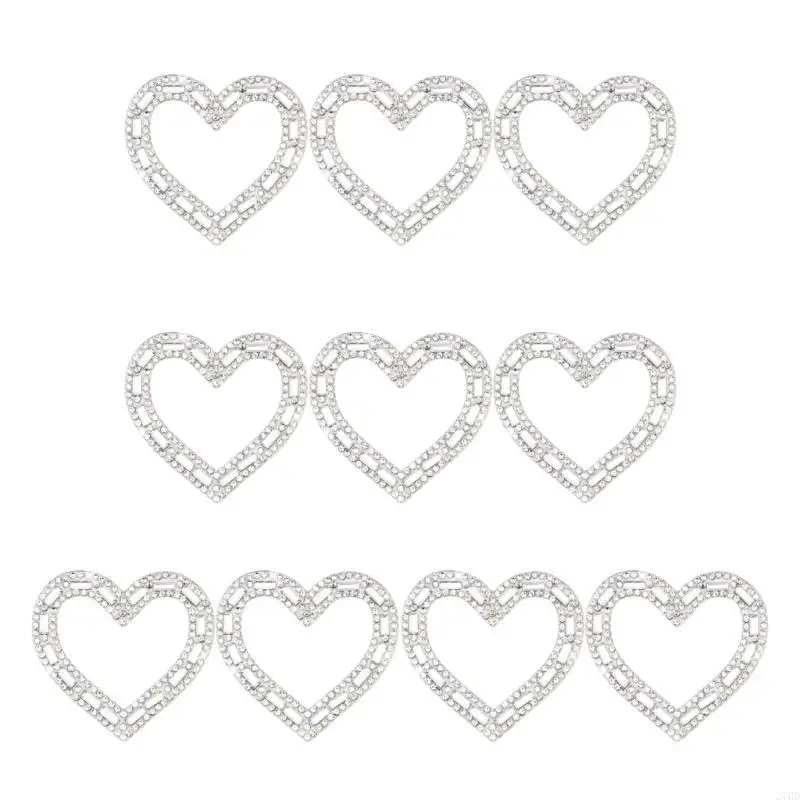 270D Artistic Rhinestones Heart Applique Beaded Crafts for Jeans Hat Scarf Curtain