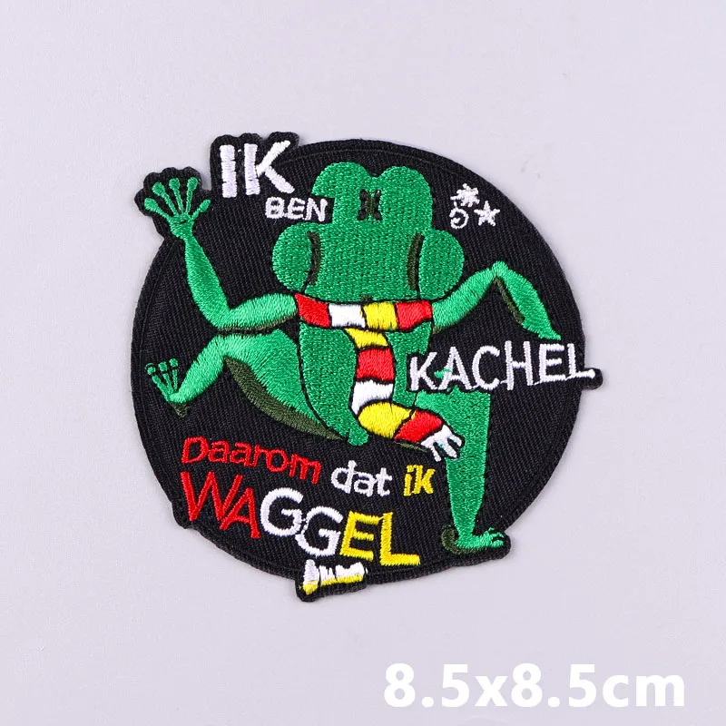 Niederlande Oeteldonk Emblem Stickerei Patch Eisen auf Patches auf Kleidung Karneval für Niederlande Patches für Kleidung Frosch Patch