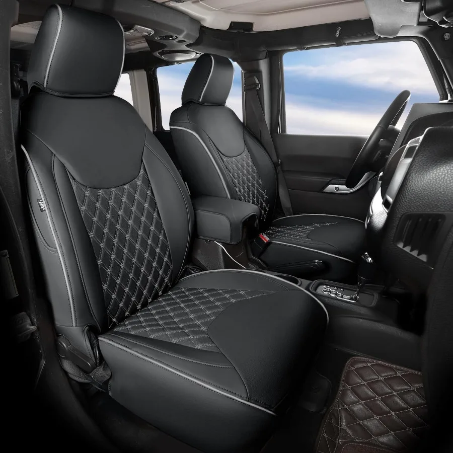 

Customized Full Set Car Seat Covers for Jeep Wrangler 4 Door JK Sahara Sport Rubicon Unlimited Willys Wheeler Altitude 2013 201
