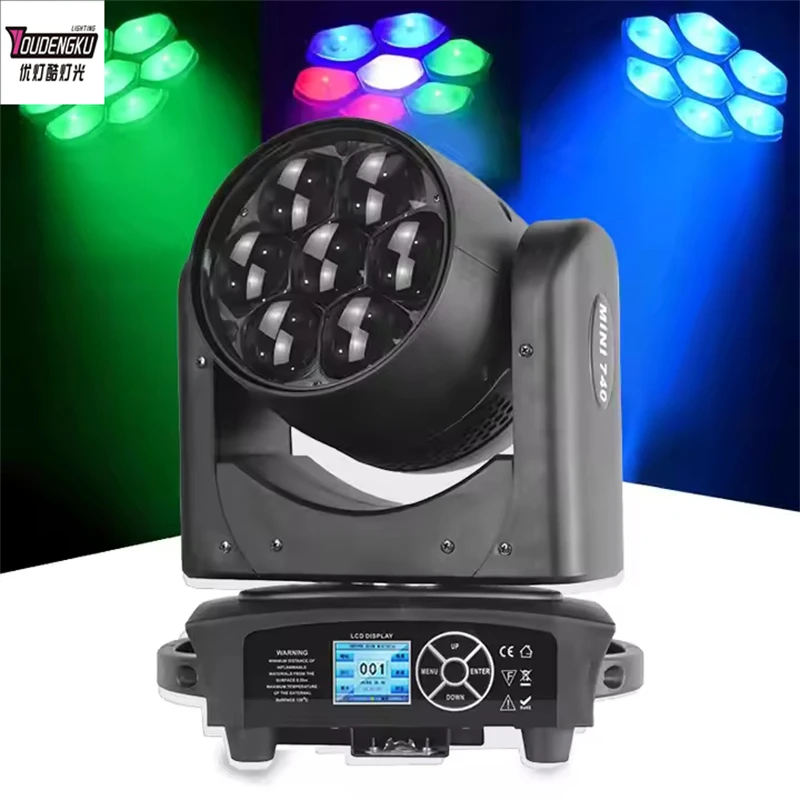 

8pcs Mini led beam moving head rgbw 4 in 1 7x40W Rotating LED Moving Head Zoom Wash lyre beam light