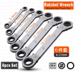 1pc 6-22mm Double Head Wrench Ratchet Spanner Set Rapid Adjustable Universal Spanner Mechanical Workshop Tool Bicycle Repair