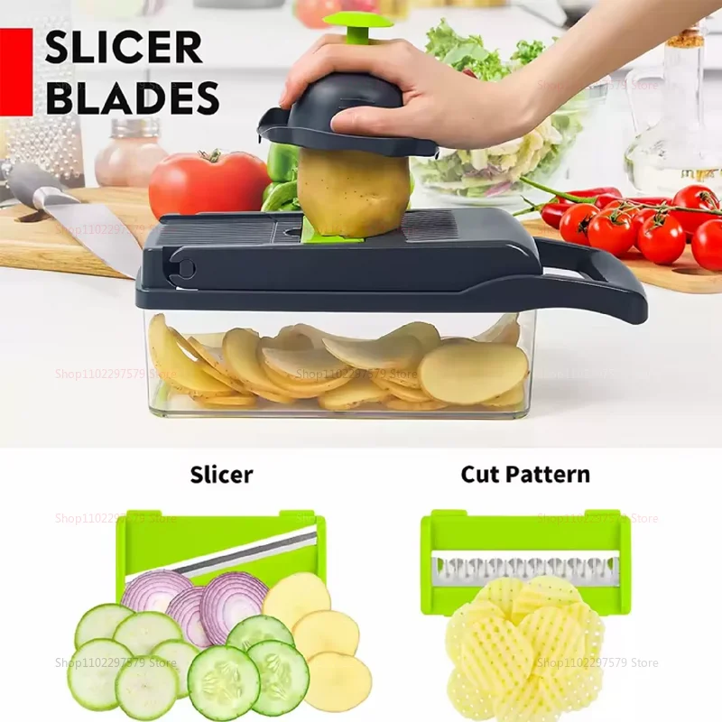 قطاعة الخضراوات Cocina متعددة الوظائف قطاعة الخضراوات المنزلية الجزرة البصل تقطيع جوليان أداة تقطيع الفاكهة