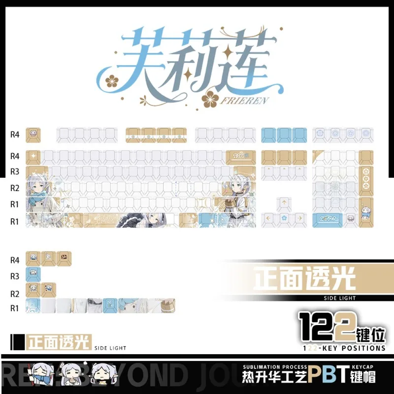 Fulilian Anime Theme Keycaps Mechanical Keyboard Original PBT Custom Cute Keycaps PC Game Keyboard Collection Gift Keycaps