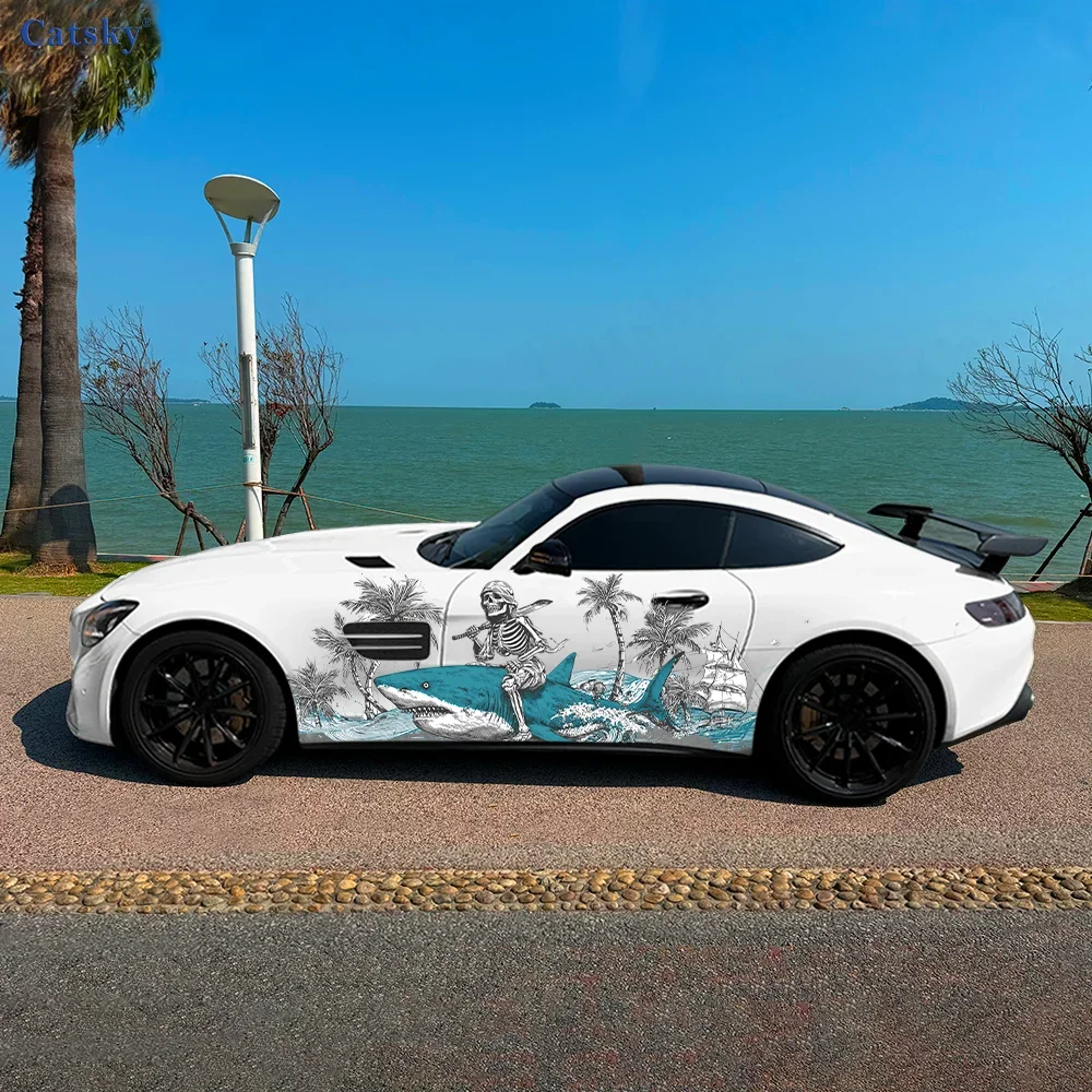 

Скелет Акула Океан Автомобиль Виниловые Обертывания Наклейка Самоклеящаяся ПВХ Наклейка Подходит для Грузовиков SUV Украшения Автоаксессуары Подарок