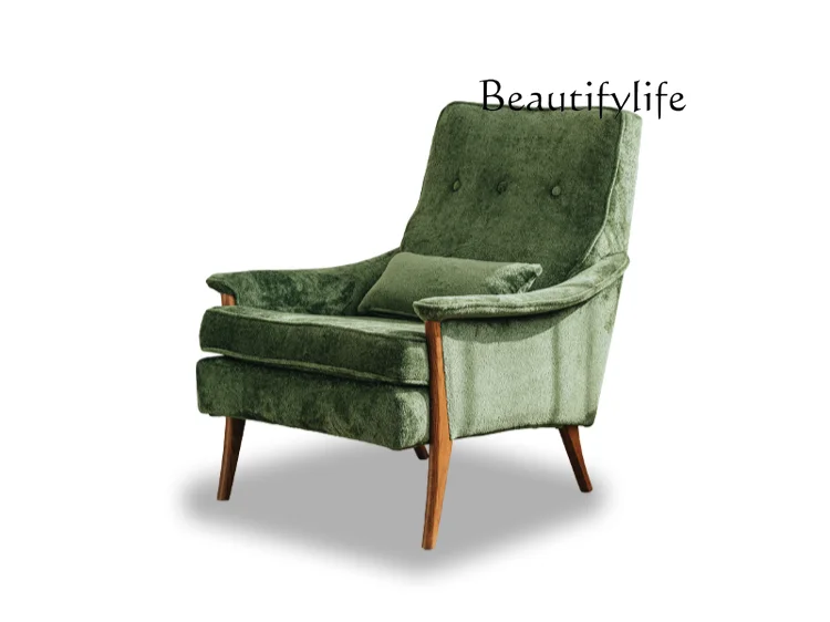 

French Retro Casual Fabric Single Lazy Sofa Living Room Balcony Sofa Chair