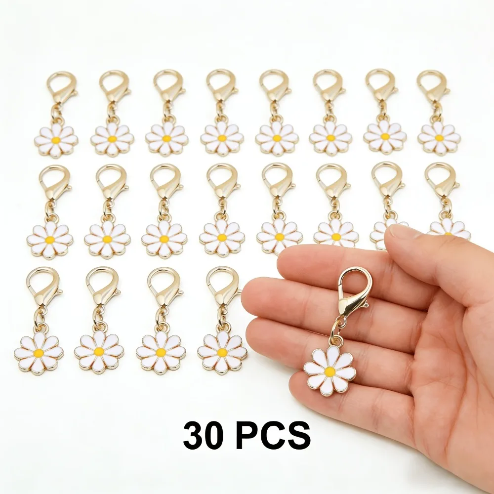 5-30Pcs Daisy Flower Decor Keychain Fashion Bag Pendant Elegant Charm Gift for Mother's Day Birthday Holiday Bag Decoration