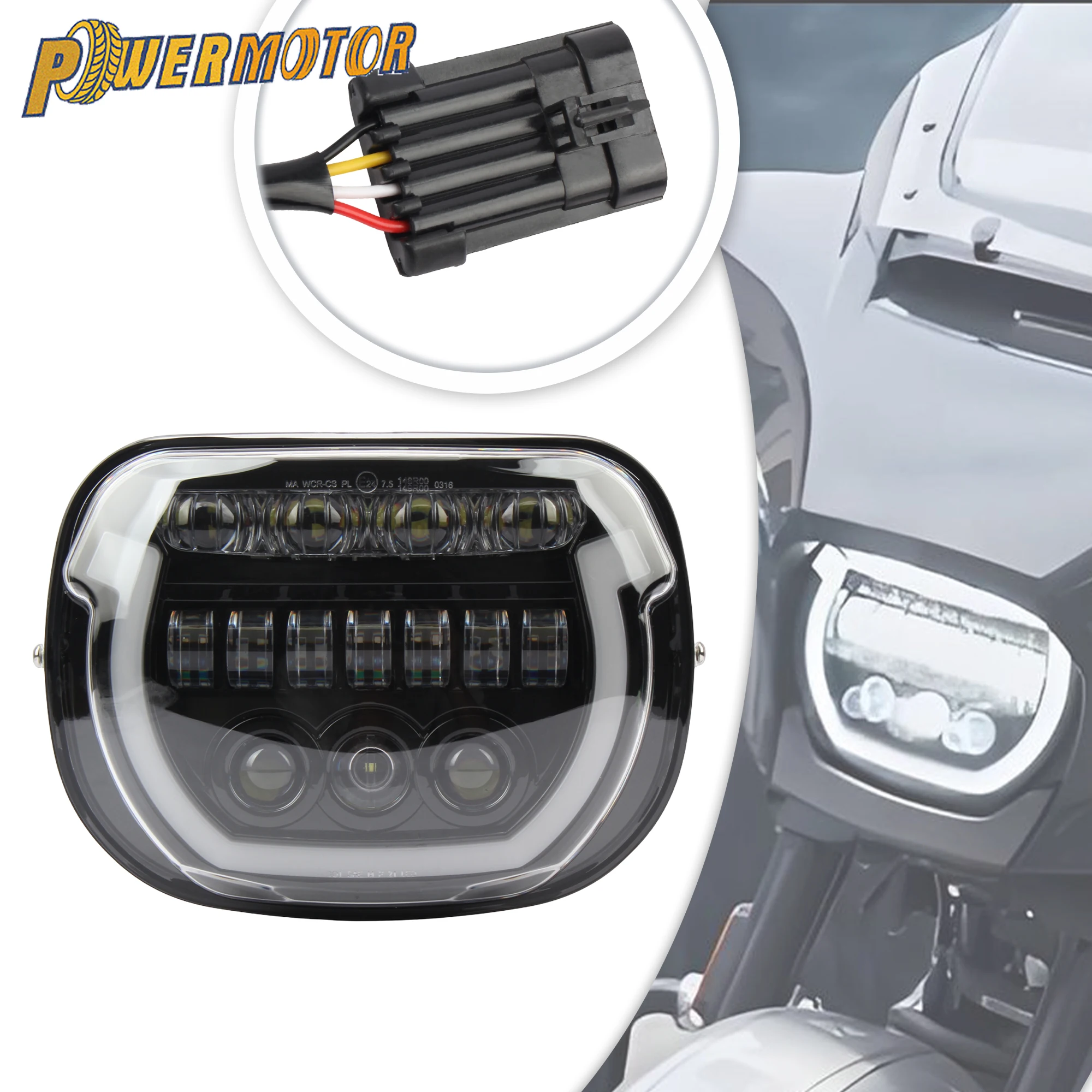 

For Harley CVO Street Glide 2023 2024 Motorcycle E24 LED Headlight High/Low Beam Daytime Running Lights Motorbike Head Light