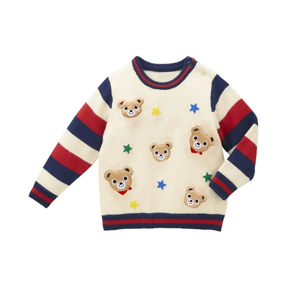 

Детская одежда для девочек, детский свитер, свитер с рисунком плюшевого мишки, вязаные пуловеры для мальчиков и девочек