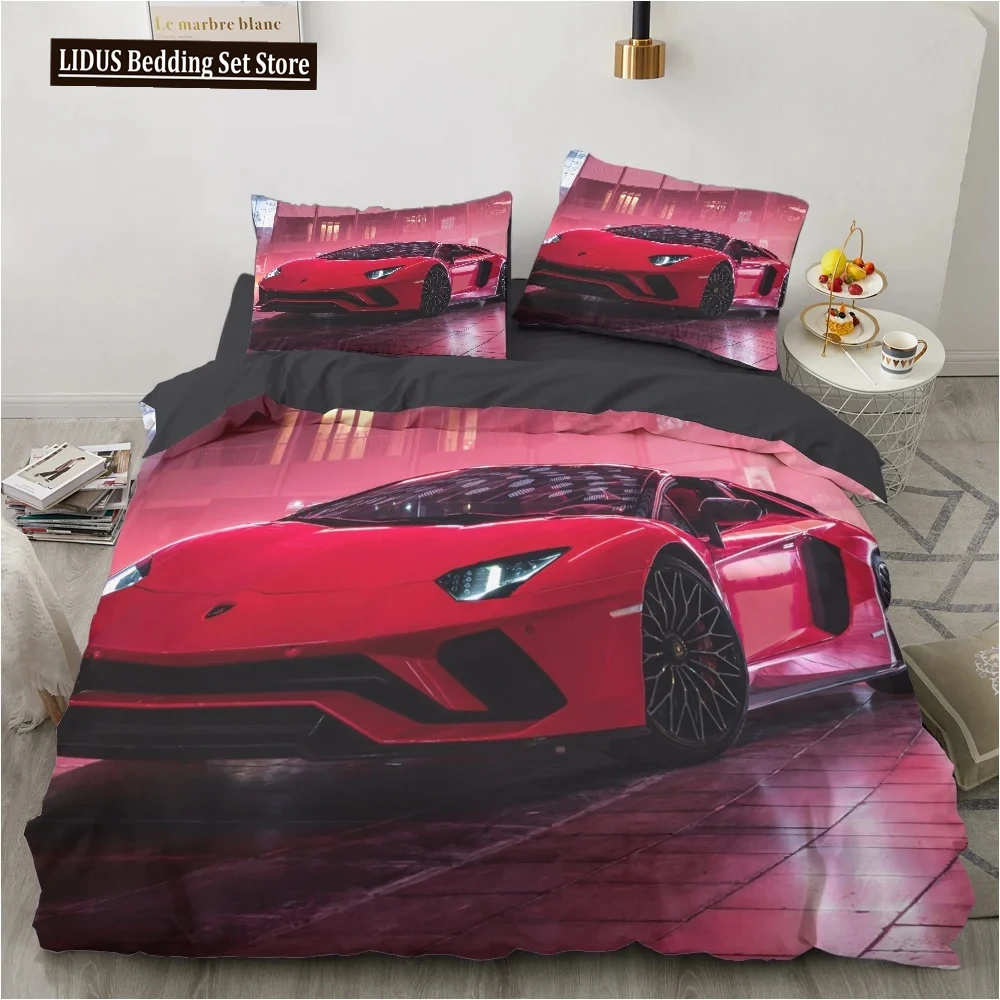 Custom 3D Duvet Cover Set,Luxury Bedding Set King/Queen/Double Size,Print Quilt Cover Set,2/3PCS bedclothes,Bed Set Lamborghini