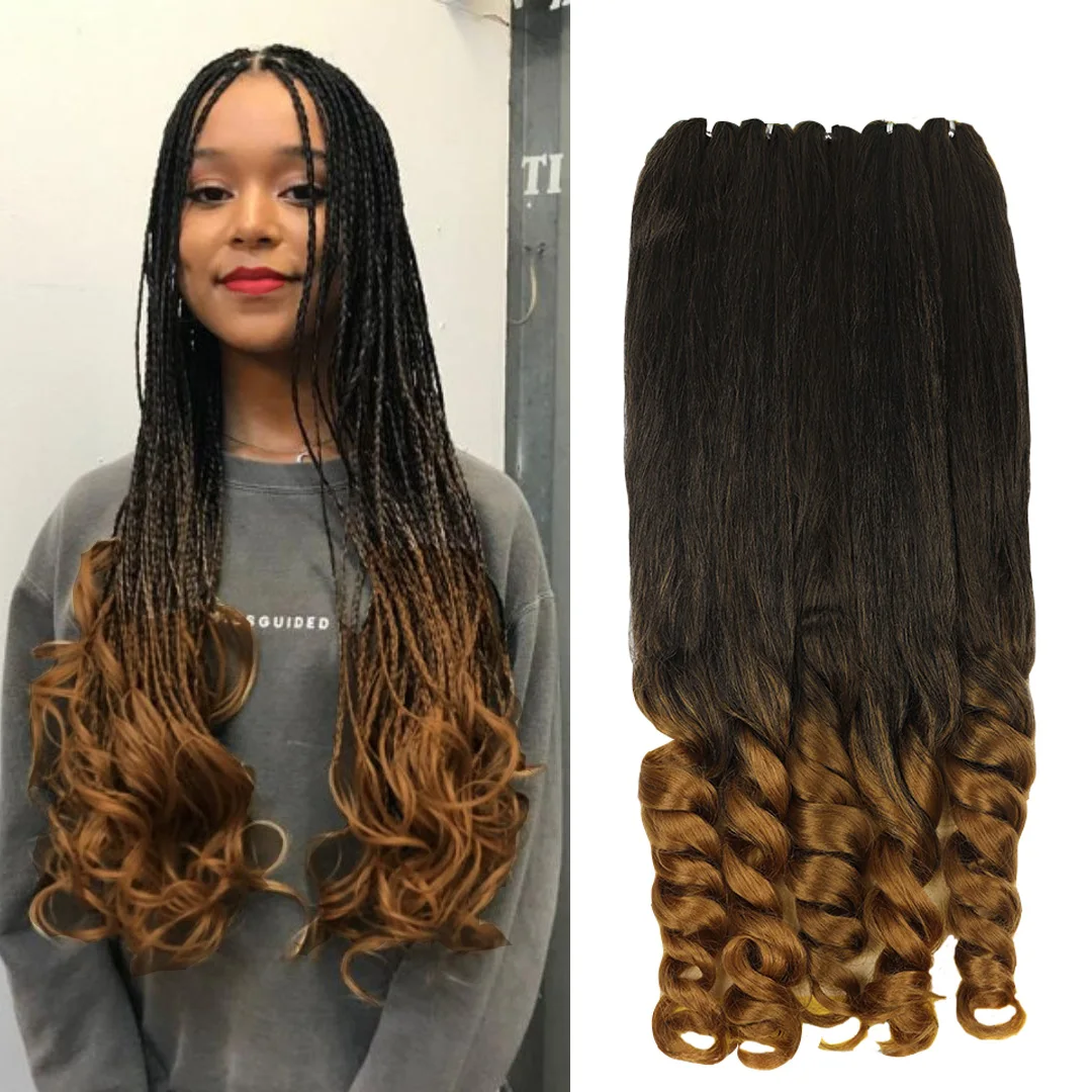 تجعيد الشعر الفرنسي الكروشيه تجديل الشعر الاصطناعية 30 بوصة موجة فضفاضة دوامة الضفيرة الضفائر ارتفاع درجة الحرارة أومبير قبل امتدت الشعر