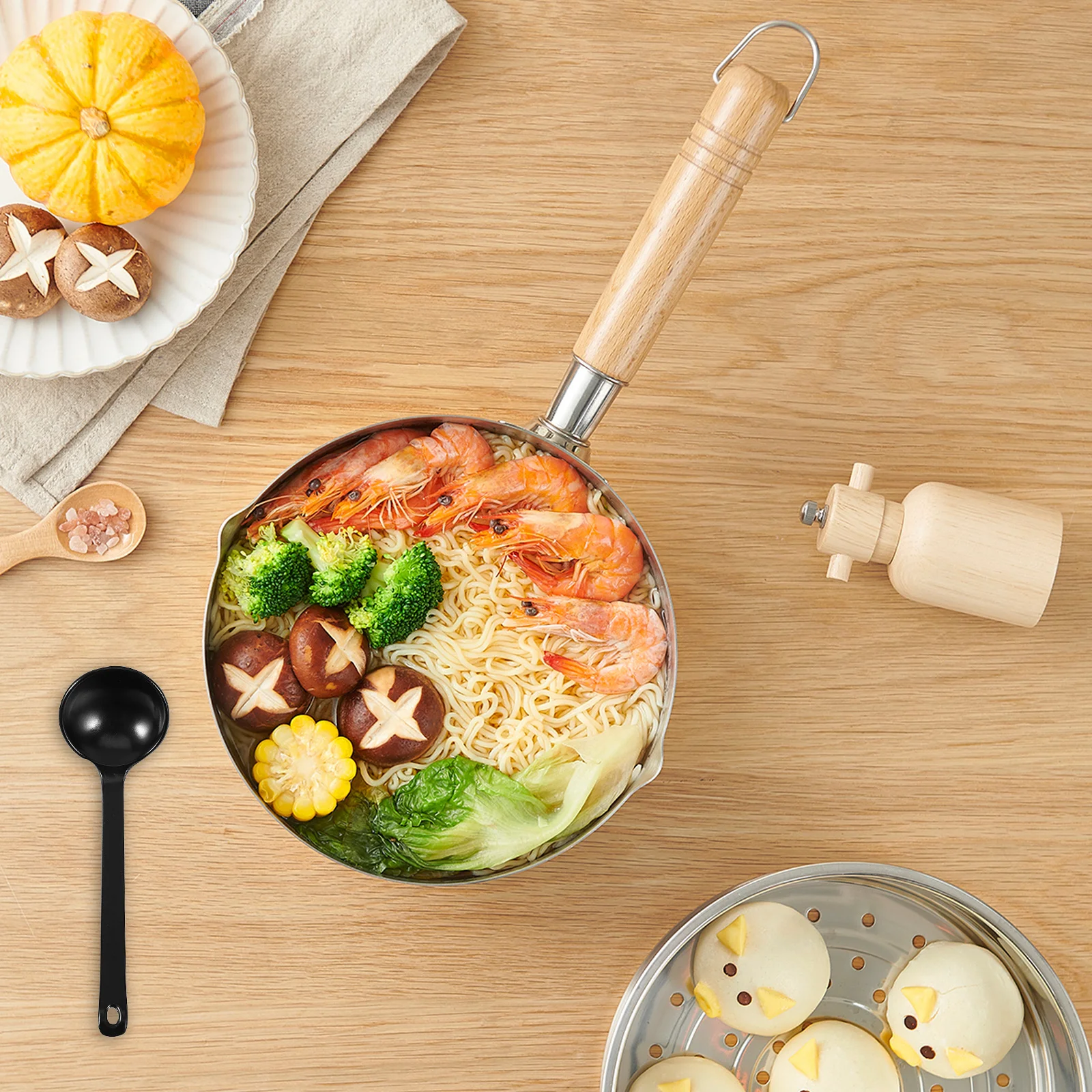 

5pcs Long Handle Soup Spoons Spoon For Eating Mixing Stirring Spicy Hot Pot Porridge Rice Noodles