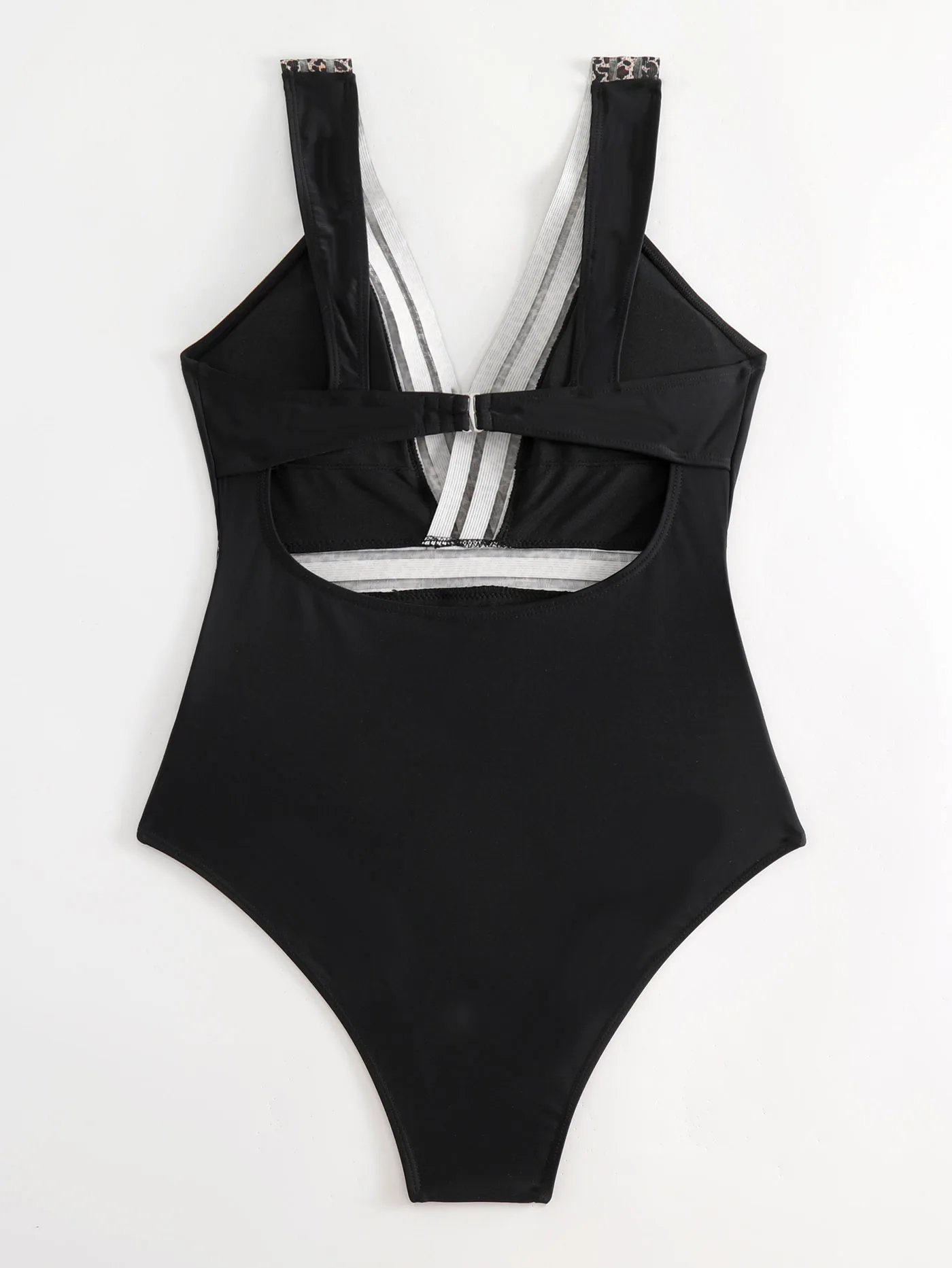 Black Leopard High Waist Bathing Suit Ladies One Piece Swimsuit Women 2024 Halter Swimwear Push Up High Leg Beach Wear Suits image 4