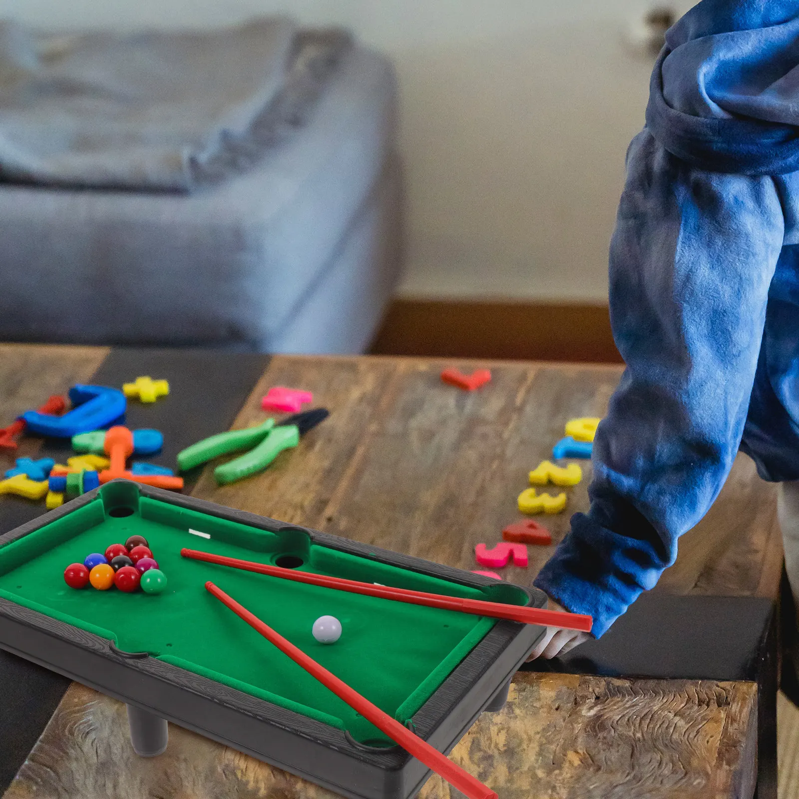 

1Set Mini Pool Table Desktop Billiard Game Tabletop Miniature Pool Table Interactive Home Office Game for Kids Adults