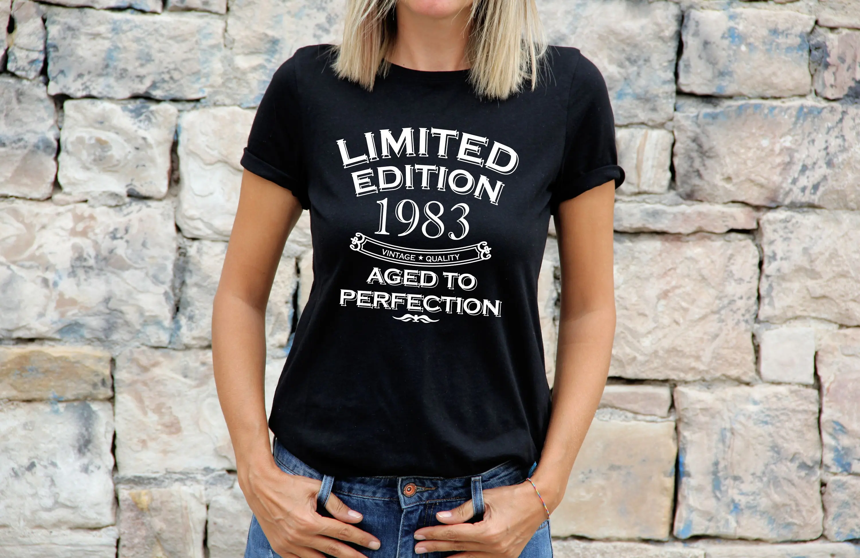 Womens 41St Birthday T Shirt Top Present Forty Limited Edition Year 1983 Aged To Perfection 41Th For Her