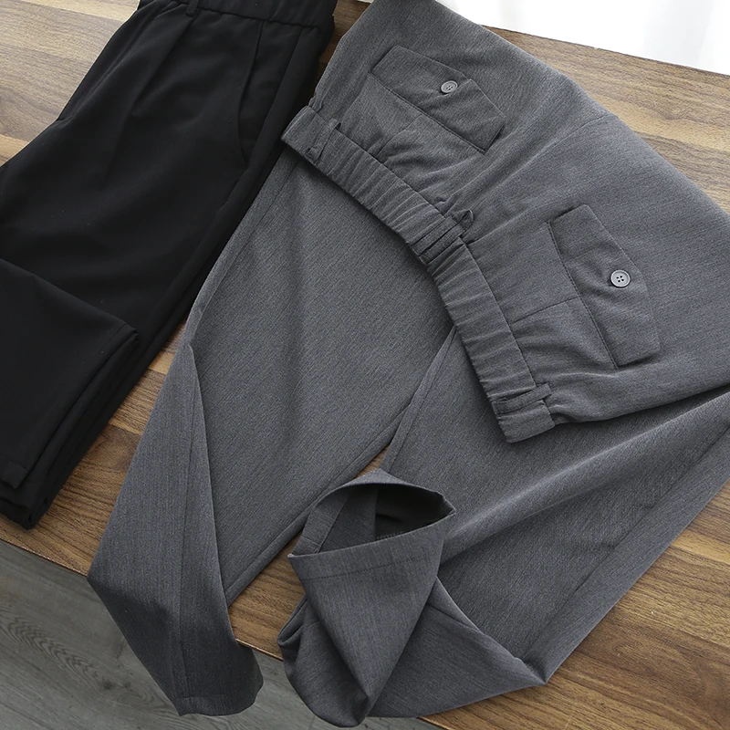 

Новые мужские повседневные брюки весна-лето: дышащие, удобные, с эластичным поясом, модные, свободного кроя, длиной 7/8