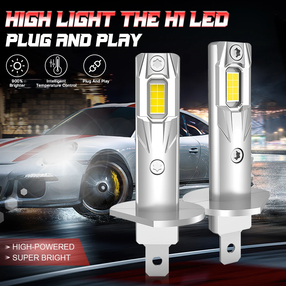 H1 LED Headlights Bulbs for Car CANBUS Fog Lights 5000W 5000000LM Mini Auto HeadLamp CSP Chips High Power 12V/24V +800% Bright