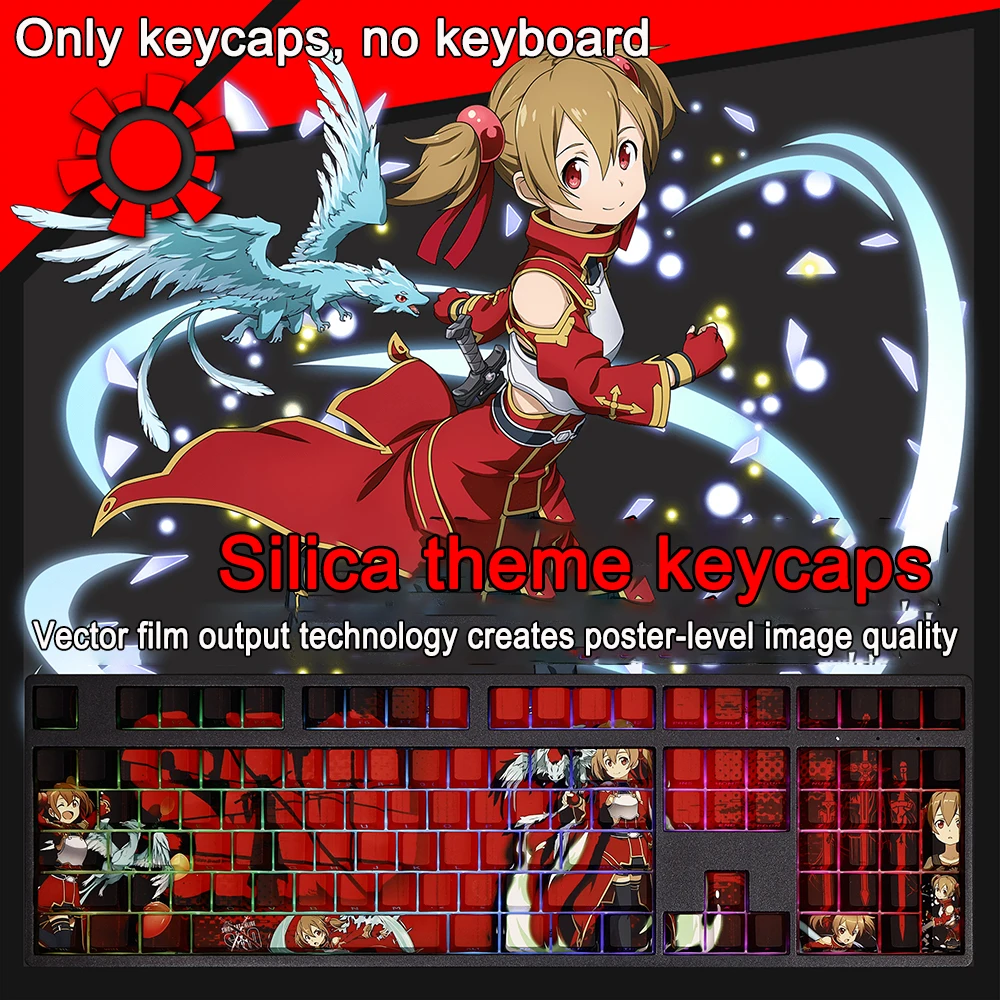 

Набор из 108 клавиш Asuna Sword Art Online Alicization DIY PBT Cherry Profile Keycaps для механических клавиатур с переключателями MX, игровой подарок